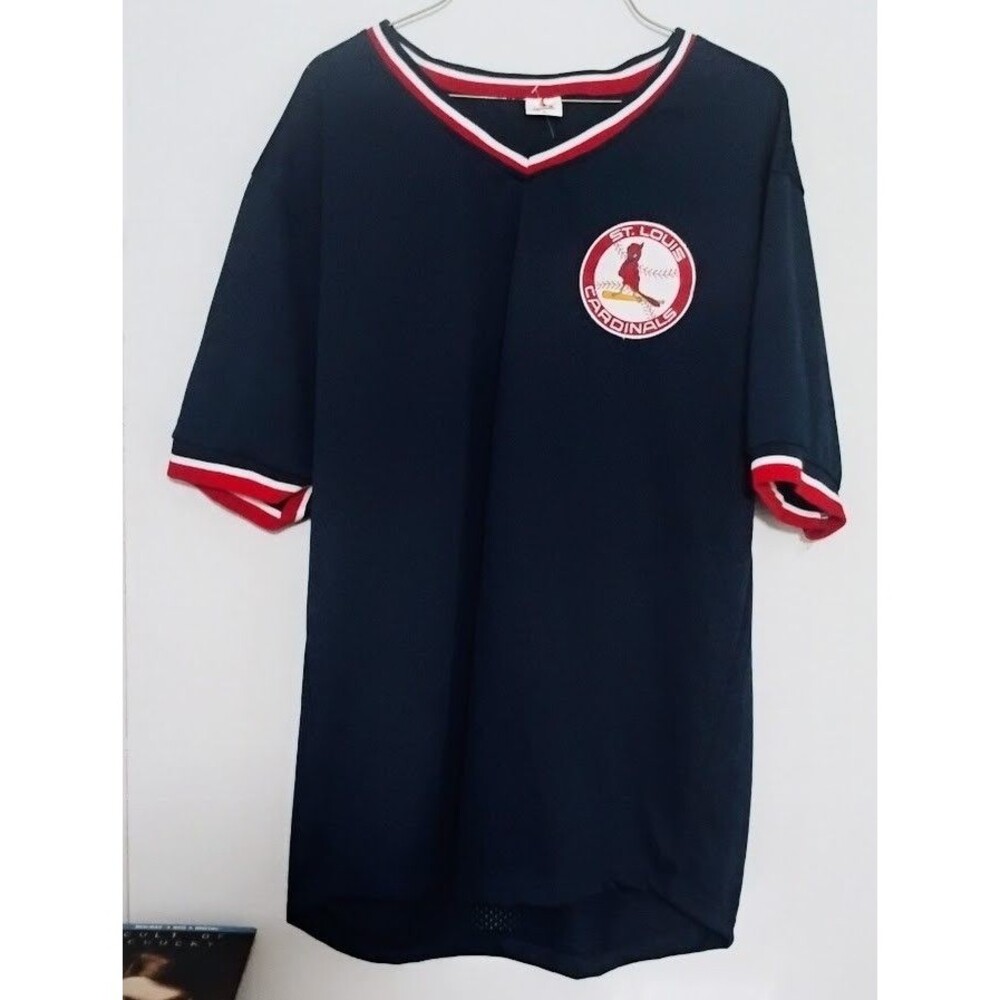 ST LOUIS CARDINALS TEAM LOGO PULLOVER MENS XL AT&T PROMO JERSEY NAVY BLUE